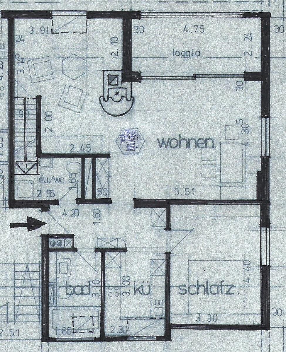 Grundriss der Wohnung